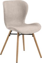 Gestoffeerde stoelen Batilda in zandkleur, 2 stuks