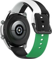 Strap-it Smartwatch bandje 22mm - triple sport bandje geschikt voor Samsung Galaxy Watch 46mm / Galaxy Watch 3 45mm / Gear S3 Classic & Frontier - Polar Vantage M / M2 / V3 / Grit X - Pro - OnePlus Watch - zwart/wit/groen