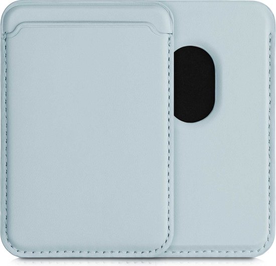 kwmobile MagSafe kaarthouder geschikt voor Apple iPhone 15 / 14 / 13 / 12 Series - Magnetische pasjeshouder - Creditcardhouder voor je telefoon in lichtblauw