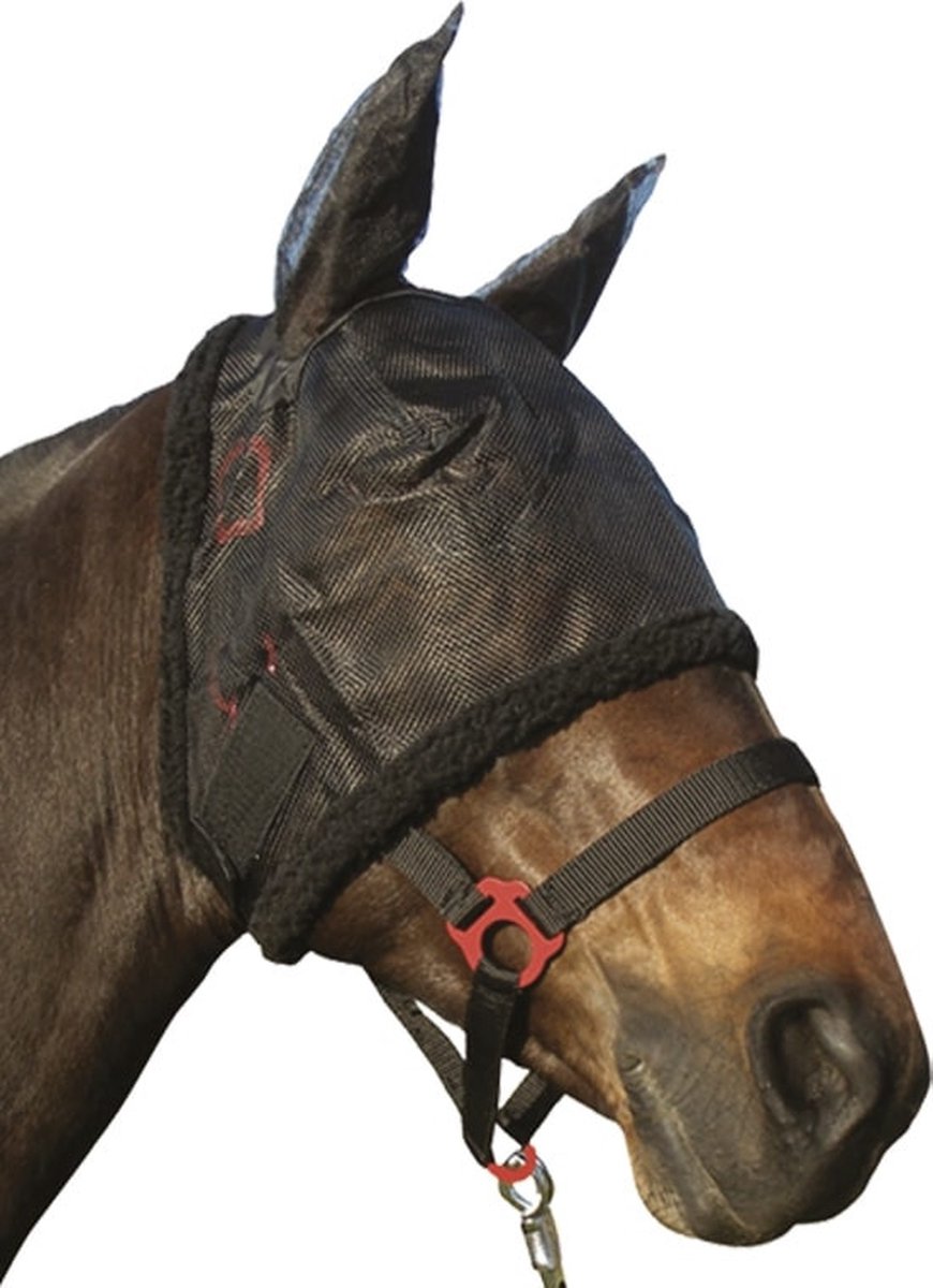 S2g Vliegenmasker Textiel/imitatiebont Zwart Maat M