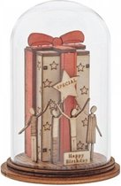 Stolp FIJNE VERJAARDAG    vintage miniatuur stolp, miniatuur decoratieve handgemaakt kunstwerkje - glas - 8.5x5x5