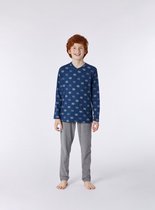 Woody pyjama jongens - blauw - wasbeer - 212-2-QVL-Z/933 - maat 164