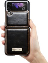 Vintage Zakelijke Lederen Bruin Cover Voor Samsung Galaxy Z Flip 3 5G 2021 Case Camera Bescherming Schokbestendig Telefoon Gevallen Coque fundas