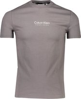 Calvin Klein T-shirt Grijs Aansluitend - Maat S - Heren - Lente/Zomer Collectie - Katoen