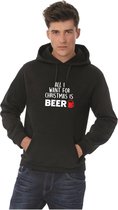 Hoodie Kerst: All i want for Chrismas is BEER!