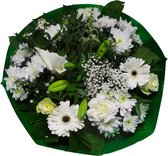 Boeket Biedermeier Large Wit ↨ 45cm - bloemen - boeket - boeketje - bloem - droogbloemen - bloempot - cadeautje