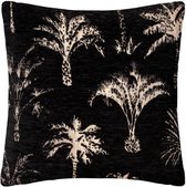 Chenille Palm Kussenhoes - 40 x 40 cm - Zwart