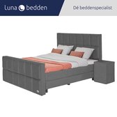 Luna Bedden - Boxspring Skye - 140x200 Compleet Grijs 12 Vakken Bed