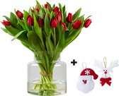 Kerst Giftbox (12 rode tulpen)