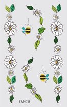 Temporary tattoo | tijdelijke tattoo | fake tattoo | bloemen & bladeren | 120 x 75 mm