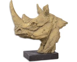 MGO Beeld van een neushoorn kop 45.5 cm hoog.