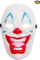 Partychimp Gezichtsmasker Clown 2 Halloween - PVC -  Wit/Rood