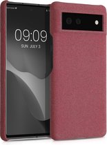 kwmobile hoesje voor Google Pixel 6 - Stoffen backcover voor smartphone in koraal