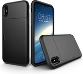 Mobigear Card Backcover Hoesje - Geschikt voor Apple iPhone XS - Gsm case - Zwart