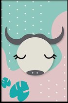 Poster Kinderkamer zonder lijst - Poster Babykamer - Jongen en Meisje - Wanddecoratie - Kinderposters - Cadeau - Safari Buffalo - 30 x 45 cm