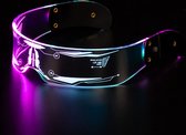 LED Luminous Glasses, 7-Color Cyberpunk LED Visor Glasses, Futuristic Electronic Visor Glasses, Perfect For Cosplay and Festivals, for Party Disco DJ Music,Concert Live,Fancy Dress