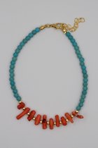 Aquatolia coral and turquoise bracelet