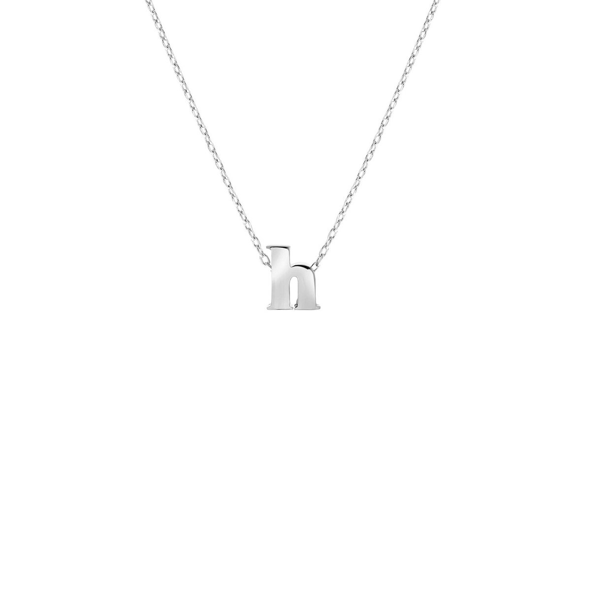 Lucardi Dames Ketting met hanger letter - Staal - Ketting - Cadeau - 43 cm - Zilverkleurig