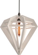 DECOBEL | DECO-VILT | Diamant | Maat L | Hanglamp - E27 - Woonkamer - Eetkamer - Duurzaam - Petfles - Industrieel | Wit 20