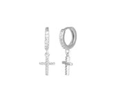 Oorbellen dames | oorringen dames | 925 zilver | ingelegd met zirkonia | kruis oorbellen | zilveren dames oorbellen | cadeau voor vrouw | valentijn | valentijn cadeau | valentijnsc