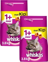 Whiskas 1+ - Kattenvoer - Brokjes met kip - 2x3.8kg