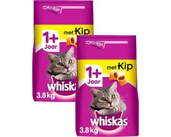 Whiskas 1+ - Kattenvoer - Brokjes met kip - 2x3.8kg