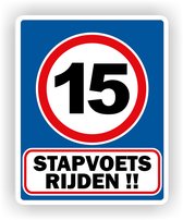 Stapvoets rijden max 15 km verkeersbord sticker