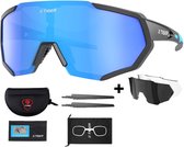 X-Tiger - Sportbril met 3 lenzen – Fietsbril met Myopia Frame – Sport Zonnebril - Wielrenbril