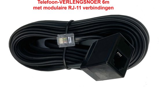 gek Wissen Een bezoek aan grootouders Telefoon VERLENGSNOER voor modulaire telefoonkabel - 6m - 4-aderig | bol.com