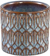 Luxor Blue keramiek pot deco patroon rond XS