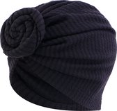 Tulband - Head wrap - Chemo muts – Haarband Damesmutsen - Tulband cap - Hoofddeksel - Knot tulband - Beanie- Hoofddoek - Muts - Zwart - Hijab - Slaapmuts - Hoofdwear