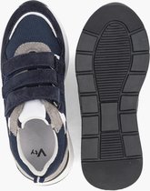 vty Donkerblauwe leren sneaker klittenband - Maat 36