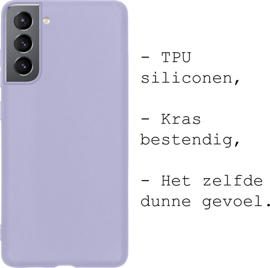 Coque Samsung Galaxy S22 Siliconen Lilas - Coque Arrière Samsung Galaxy S22 Silicone Lilas - Coque Samsung Galaxy S22 Siliconen Cover Lilas - 2 Pièces