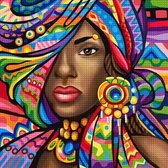Delki® Diamond Painting Volwassenen Kleurrijke Vrouw - 40 kleuren - Vierkant - 40x40cm