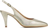 Unisa Dames Leren   Pumps / Schoenen - Blokhak  hoogte 2 cm cm - Temi met - Goud - Maat 3373