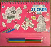 Sticker kleurboek 8 pagina's met leuke Princess stickers 6 mini-kleurpotloden Kleur je sticker en plak hem op een mooie plek Princess stickers