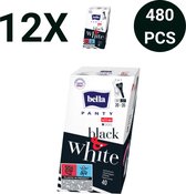 Bella Inlegkruisje Slim Zwart & Wit (40 stuks per pak), pak van 12, ideaal voor lingerie, Voordeelverpakking - 480 stucks