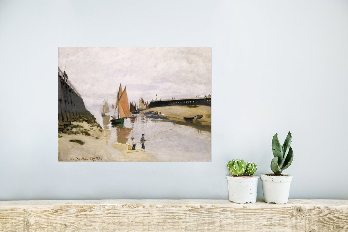 Poster De ingang van de haven van Trouville - Schilderij van Claude Monet - 40x30 cm - PosterMonkey
