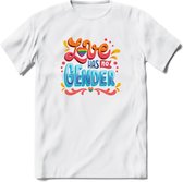 ove Has No Gender | Pride T-Shirt | Grappig LHBTIQ+ / LGBTQ / Gay / Homo / Lesbi Cadeau Shirt | Dames - Heren - Unisex | Tshirt Kleding Kado | - Wit - M