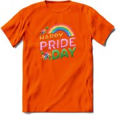 Pride Day | Pride T-Shirt | Grappig LHBTIQ+ / LGBTQ / Gay / Homo / Lesbi Cadeau Shirt | Dames - Heren - Unisex | Tshirt Kleding Kado | - Oranje - L