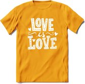 Love Is Love | Pride T-Shirt | Grappig LHBTIQ+ / LGBTQ / Gay / Homo / Lesbi Cadeau Shirt | Dames - Heren - Unisex | Tshirt Kleding Kado | - Geel - XXL