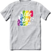 Pride Day | Pride T-Shirt | Grappig LHBTIQ+ / LGBTQ / Gay / Homo / Lesbi Cadeau Shirt | Dames - Heren - Unisex | Tshirt Kleding Kado | - Licht Grijs - Gemaleerd - M