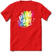 Pride Day | Pride T-Shirt | Grappig LHBTIQ+ / LGBTQ / Gay / Homo / Lesbi Cadeau Shirt | Dames - Heren - Unisex | Tshirt Kleding Kado | - Rood - S