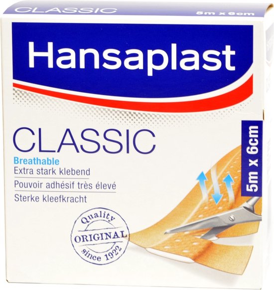 Hansaplast Pleister rol Classic 5 m x 6 cm | bol.com