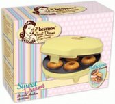 Bestron Donutmaker in Sweet Dreams design, met bakindicatielampje & antiaanbaklaag, 700W, kleur: geel