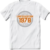 1978 Limited Edition Ring T-Shirt | Zilver - Goud | Grappig Verjaardag en Feest Cadeau Shirt | Dames - Heren - Unisex | Tshirt Kleding Kado | - Wit - L