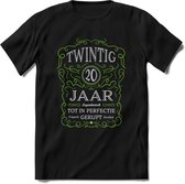 20 Jaar Legendarisch Gerijpt T-Shirt | Groen - Grijs | Grappig Verjaardag en Feest Cadeau Shirt | Dames - Heren - Unisex | Tshirt Kleding Kado | - Zwart - XXL