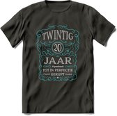 20 Jaar Legendarisch Gerijpt T-Shirt | Lichtblauw - Grijs | Grappig Verjaardag en Feest Cadeau Shirt | Dames - Heren - Unisex | Tshirt Kleding Kado | - Donker Grijs - XL