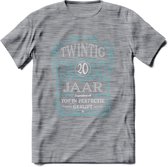 20 Jaar Legendarisch Gerijpt T-Shirt | Lichtblauw - Grijs | Grappig Verjaardag en Feest Cadeau Shirt | Dames - Heren - Unisex | Tshirt Kleding Kado | - Donker Grijs - Gemaleerd - L