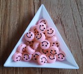 Smiley kralen zalm 10mm (20 stuks)